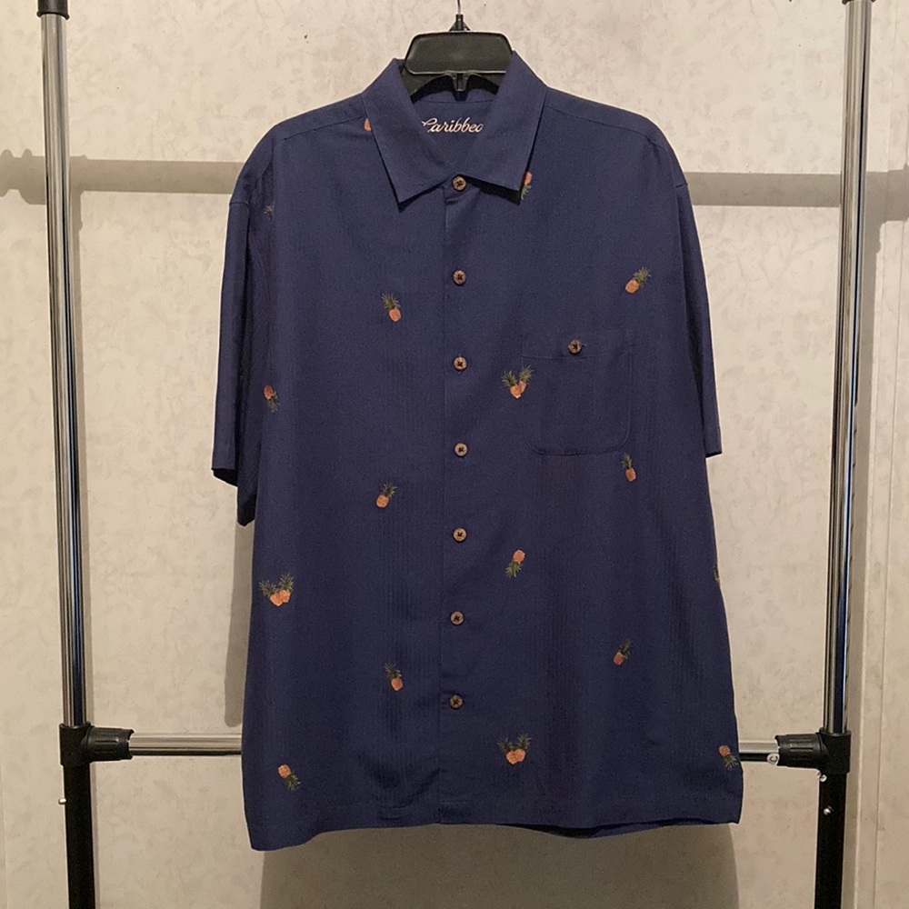Caribbean short sleeve button with pocket